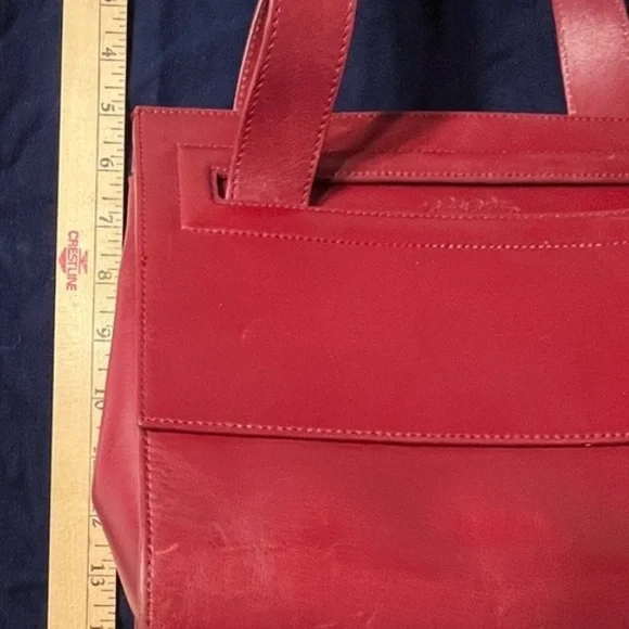 Brooks Brothers Red Leather Woman Doble Handle Tote - Picture 8 of 9